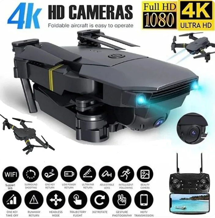 DRON 998 PRO 4K PLEGABLE CON CÁMARA DUAL Y TRANSMISIÓN EN VIVO